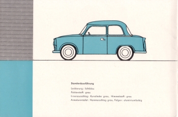 Farbpalette Trabant P50 Limousine 1960-61 Farbpalette Trabant P50 Limousine 1960-61