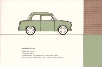 Farbpalette Trabant P50 Limousine 1960-61 Farbpalette Trabant P50 Limousine 1960-61
