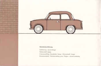 Farbpalette Trabant P50 Limousine 1960-61