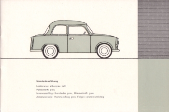 Farbpalette Trabant P50 Limousine 1960-61