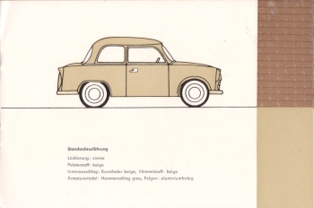 Farbpalette Trabant P50 Limousine 1960-61 Farbpalette Trabant P50 Limousine 1960-61