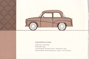 Farbpalette Trabant P50 Limousine 1960-61