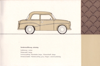 Farbpalette Trabant P50 Limousine 1960-61 Farbpalette Trabant P50 Limousine 1960-61