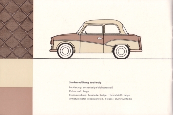 Farbpalette Trabant P50 Limousine 1960-61 Farbpalette Trabant P50 Limousine 1960-61