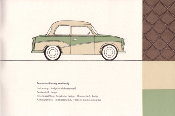 Farbpalette Trabant P50 Limousine 1960-61 Farbpalette Trabant P50 Limousine 1960-61
