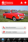 Smartphone App startet mit rotem Trabant Cabrio