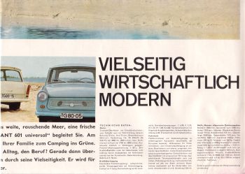 Prospekt Trabant 601 Universal 1965