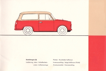 Trabant Farbpalette Kombiwagen 1960-61 Trabant Farbpalette Kombiwagen 1960-61