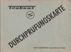 Trabant 601 Universal - Baujahr 1965 - Durchprüfungskarte